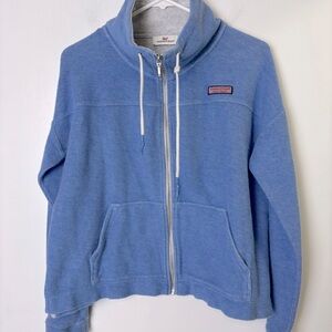 Vineyard Vines Blue Zip-Up Cotton Terry Jacket